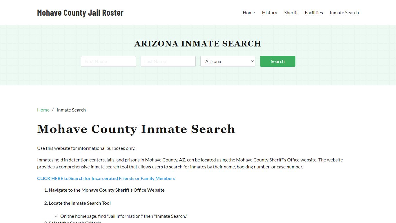 Mohave County, AZ Detainee Lookup