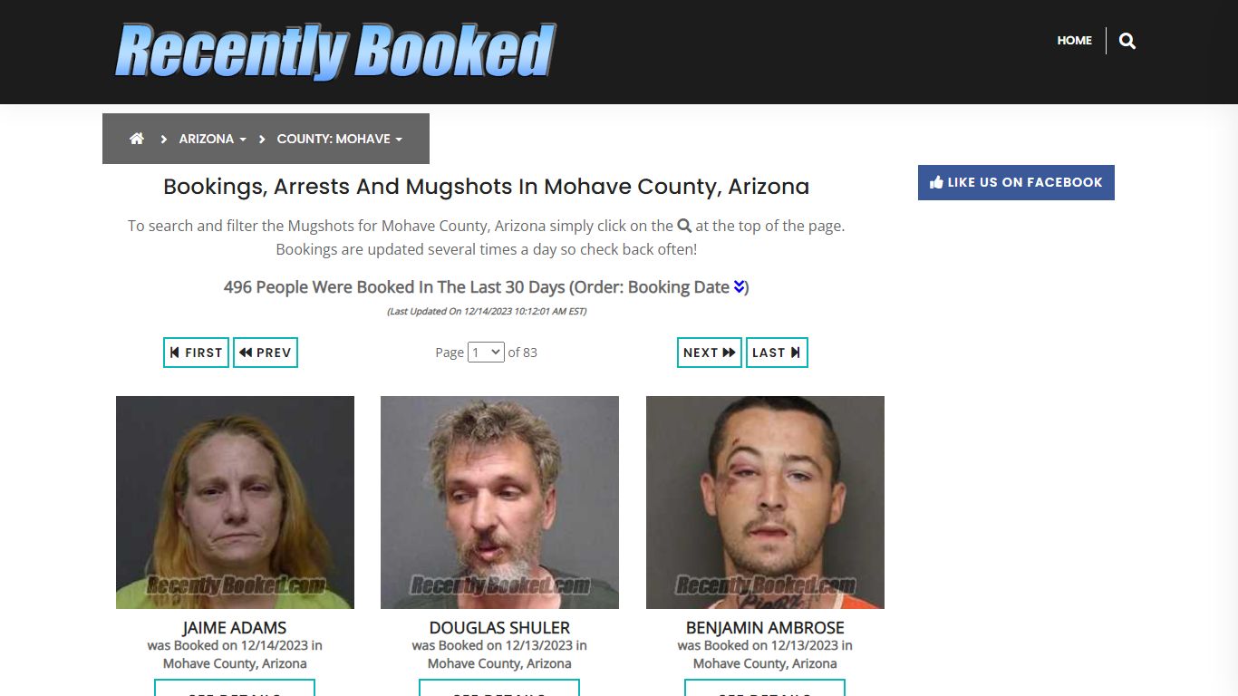 Recent bookings, Arrests, Mugshots in Mohave County, Arizona
